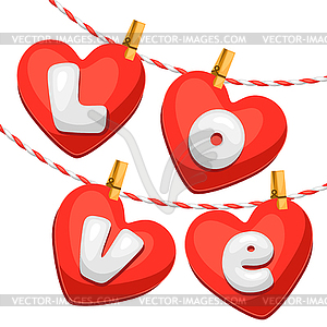 Greeting card with heart. Concept can be used for - vector image