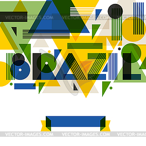 Background with Brazil in abstract geometric - vector image