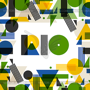 Background with Rio in abstract geometric style. - vector image