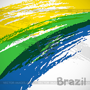 Brazil abstract background with grunge paint stroke - vector clipart