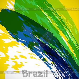 Brazil abstract background with grunge paint stroke - vector clipart