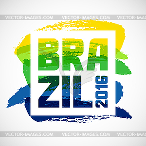 Brazil abstract background with grunge paint stroke - vector image