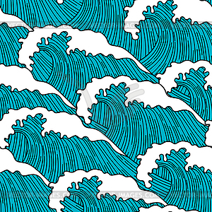 Sea seamless pattern with abstract waves. Backgroun - vector clipart