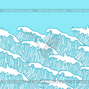 Sea seamless pattern with abstract waves. Backgroun - vector clipart