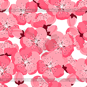 Japanese sakura seamless pattern with stylized - vector clip art
