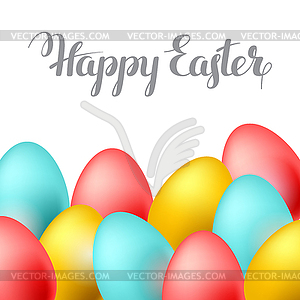 Happy Easter greeting card with eggs. Concept can b - vector clip art