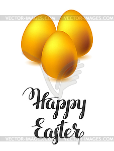 Happy Easter greeting card with eggs. Concept can b - vector clipart