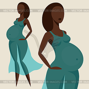 Stylized silhouette of pregnant woman. for websites - vector clip art