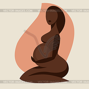 Stylized silhouette of pregnant woman. for websites - vector clipart