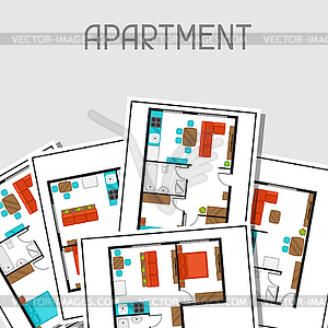 Background with architectural projects of - vector clipart