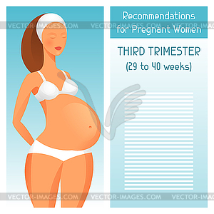 Recommendations for pregnant women in third - royalty-free vector image