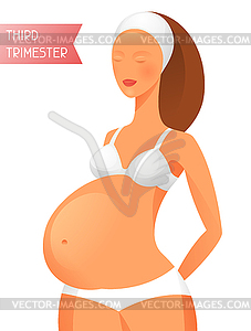 Pregnant women in third trimester of pregnancy. - vector image