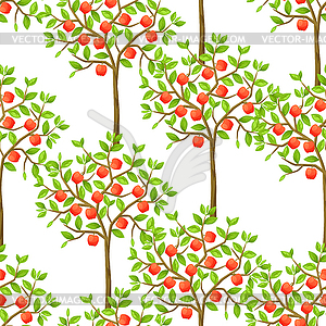 Seamless pattern with garden tress. Background - vector image
