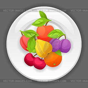 Background design with plate and stylized fresh rip - vector image