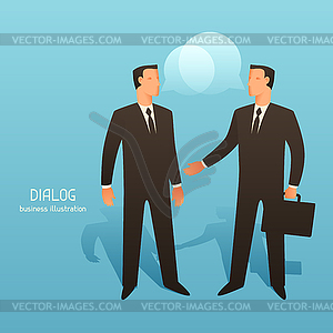 Dialogue business conceptual with talking - vector clipart