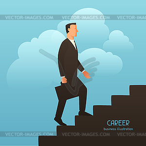 Career business conceptual with businessman going - vector clipart