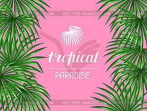 Paradise card with palms leaves. Decorative image - vector clipart / vector image