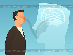 Brainstorm business conceptual with businessman - vector image