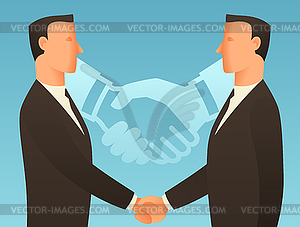 Partnership business conceptual with businessmen - vector clipart