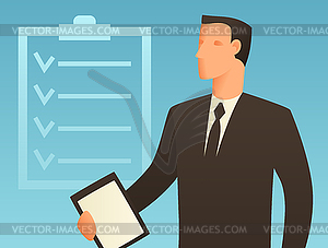Planning business conceptual with businessman. Imag - vector clip art