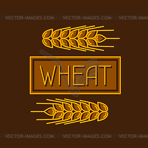 Emblem with wheat. Agricultural image natural golde - vector clip art