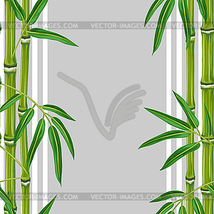 Seamless pattern with bamboo plants and leaves. - vector clip art