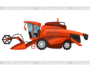 Combine harvester. Abstract agricultural machinery - vector image