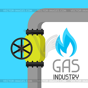 Gas control valve. Industrial in flat style - royalty-free vector clipart