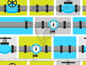 Gas control valve and pipes transportation. - vector clipart