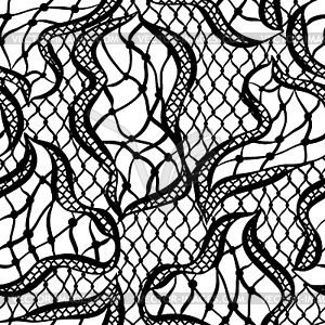 Seamless lace pattern with abstract waves. Vintage - vector image