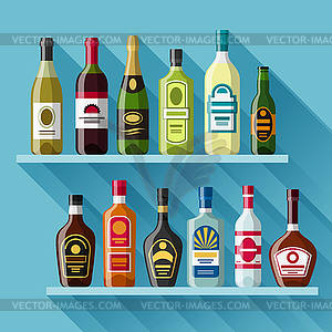 Алкогольные напитки фона дизайн. Бутылки для - графика в векторном формате
