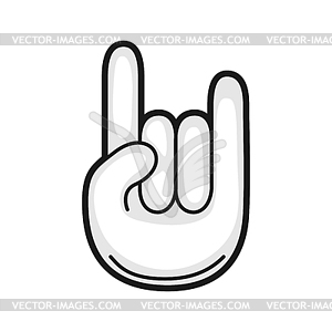 Hand rock sign gesture. Icon - vector clipart / vector image