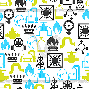 Natural gas production, injection and storage. - vector image