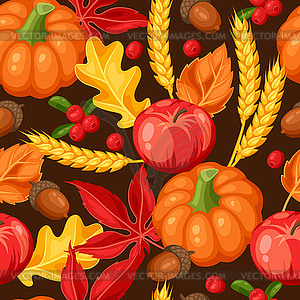 Thanksgiving Day or autumn seamless pattern. - royalty-free vector clipart