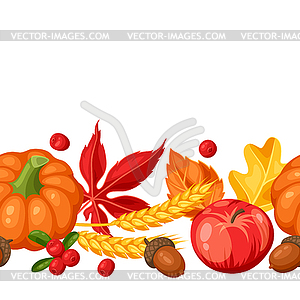 Thanksgiving Day or autumn seamless pattern. - vector image