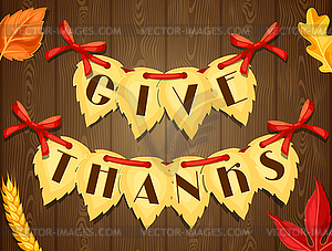 Thanksgiving Day greeting card. Background with - vector image