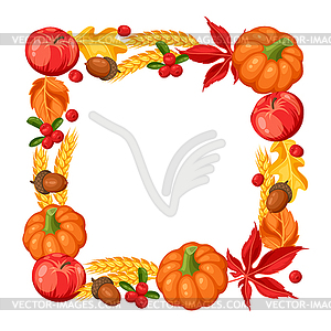 Thanksgiving Day or autumn frame. Decorative elemen - vector clipart / vector image