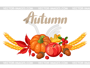 Thanksgiving Day or autumn frame. Decorative elemen - vector clipart