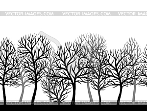 Seamless pattern with abstract stylized trees. - vector clipart