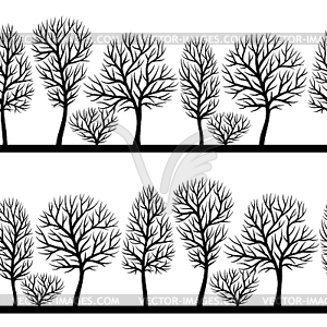 Seamless pattern with abstract stylized trees. - vector clipart