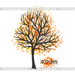 Background with autumn tree. silhouette and abstrac - vector EPS clipart