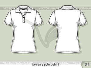Women polo t-shirt. Template for design, easily - vector clip art
