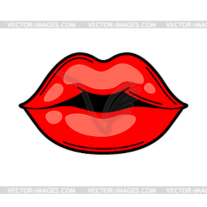 Lips retro tattoo symbol. Cartoon old school - vector clip art