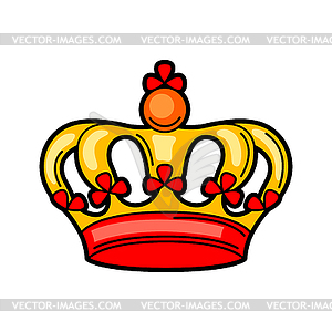 Crown retro tattoo symbol. Cartoon old school - vector clipart