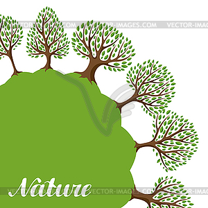 Фон с абстрактным стилизованных деревьев. натуральный - изображение в формате EPS