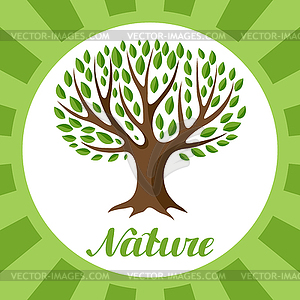 Background with abstract stylized tree. Natural - vector clip art