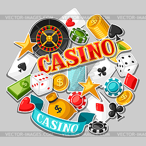 Casino gambling background design with game - vector image