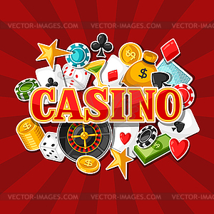 Casino gambling background design with game - vector clipart