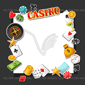 Casino gambling background design with game - vector image