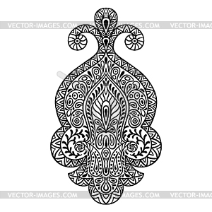 Indian ethnic ornament. henna tattoo decorative - vector image